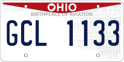 OH license plate GCL1133