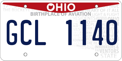 OH license plate GCL1140