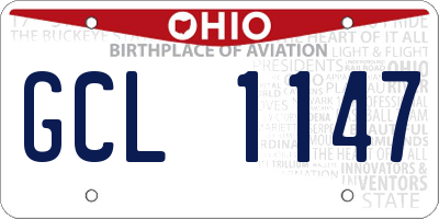 OH license plate GCL1147