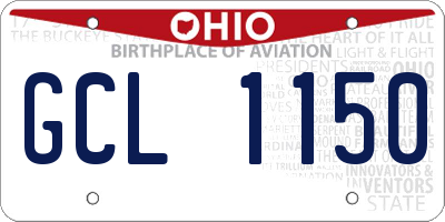 OH license plate GCL1150