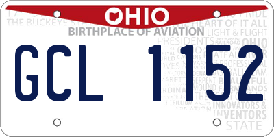 OH license plate GCL1152