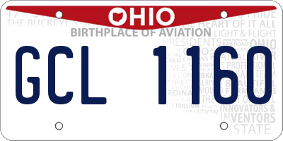 OH license plate GCL1160