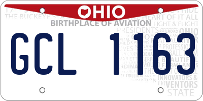 OH license plate GCL1163