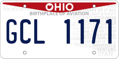OH license plate GCL1171
