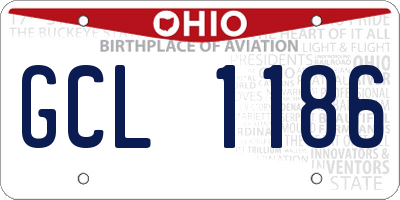 OH license plate GCL1186