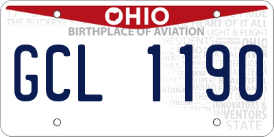OH license plate GCL1190