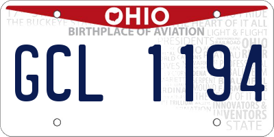 OH license plate GCL1194