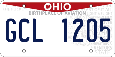 OH license plate GCL1205