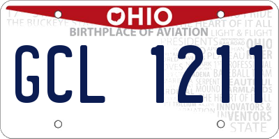 OH license plate GCL1211