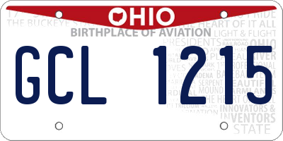 OH license plate GCL1215