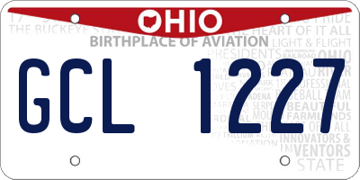 OH license plate GCL1227