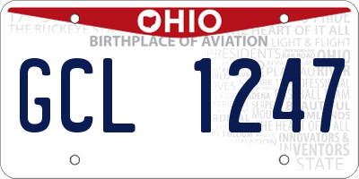 OH license plate GCL1247