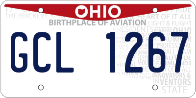 OH license plate GCL1267