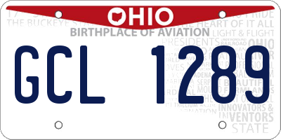 OH license plate GCL1289
