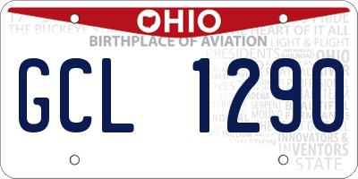 OH license plate GCL1290