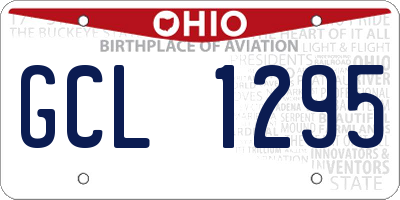 OH license plate GCL1295