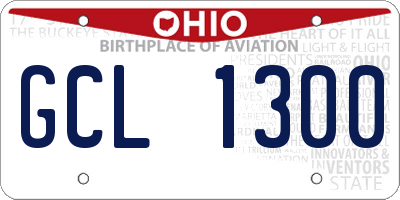 OH license plate GCL1300