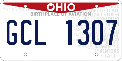 OH license plate GCL1307