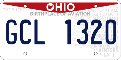 OH license plate GCL1320