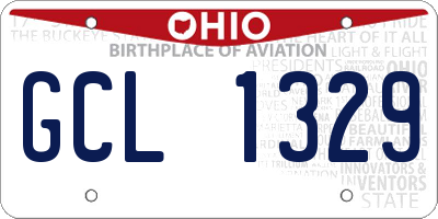 OH license plate GCL1329