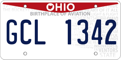 OH license plate GCL1342