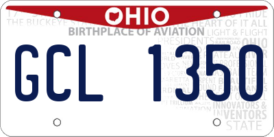 OH license plate GCL1350