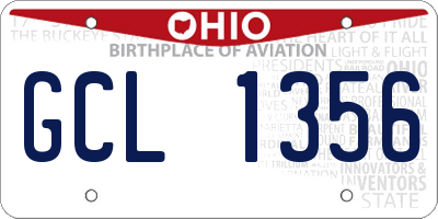 OH license plate GCL1356