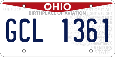 OH license plate GCL1361