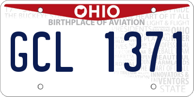 OH license plate GCL1371
