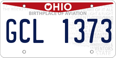 OH license plate GCL1373