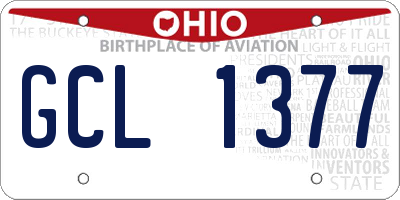 OH license plate GCL1377