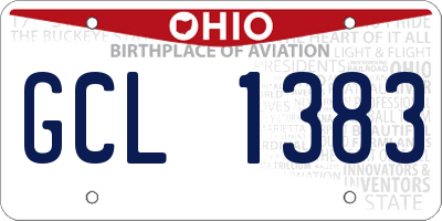 OH license plate GCL1383