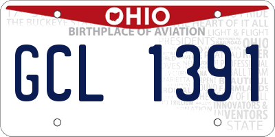 OH license plate GCL1391
