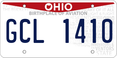 OH license plate GCL1410