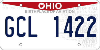 OH license plate GCL1422