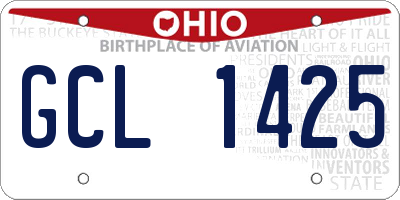 OH license plate GCL1425