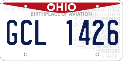 OH license plate GCL1426