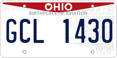 OH license plate GCL1430