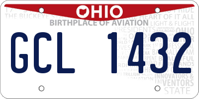 OH license plate GCL1432