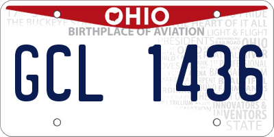 OH license plate GCL1436