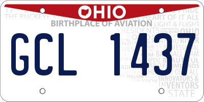 OH license plate GCL1437