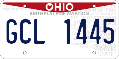 OH license plate GCL1445