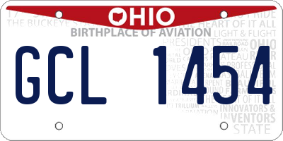 OH license plate GCL1454