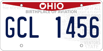 OH license plate GCL1456