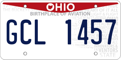 OH license plate GCL1457