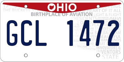 OH license plate GCL1472