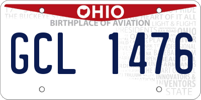 OH license plate GCL1476