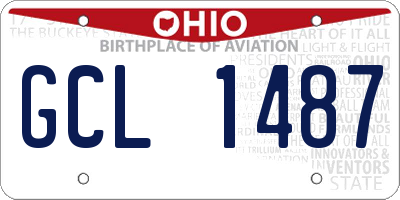 OH license plate GCL1487
