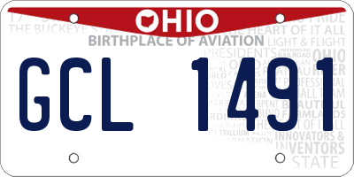 OH license plate GCL1491