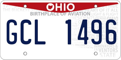 OH license plate GCL1496